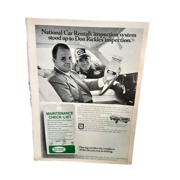 1975 Don Rickles National Car Rental GM Cars Original Print Ad Vintage 70s - Picture 1 of 1